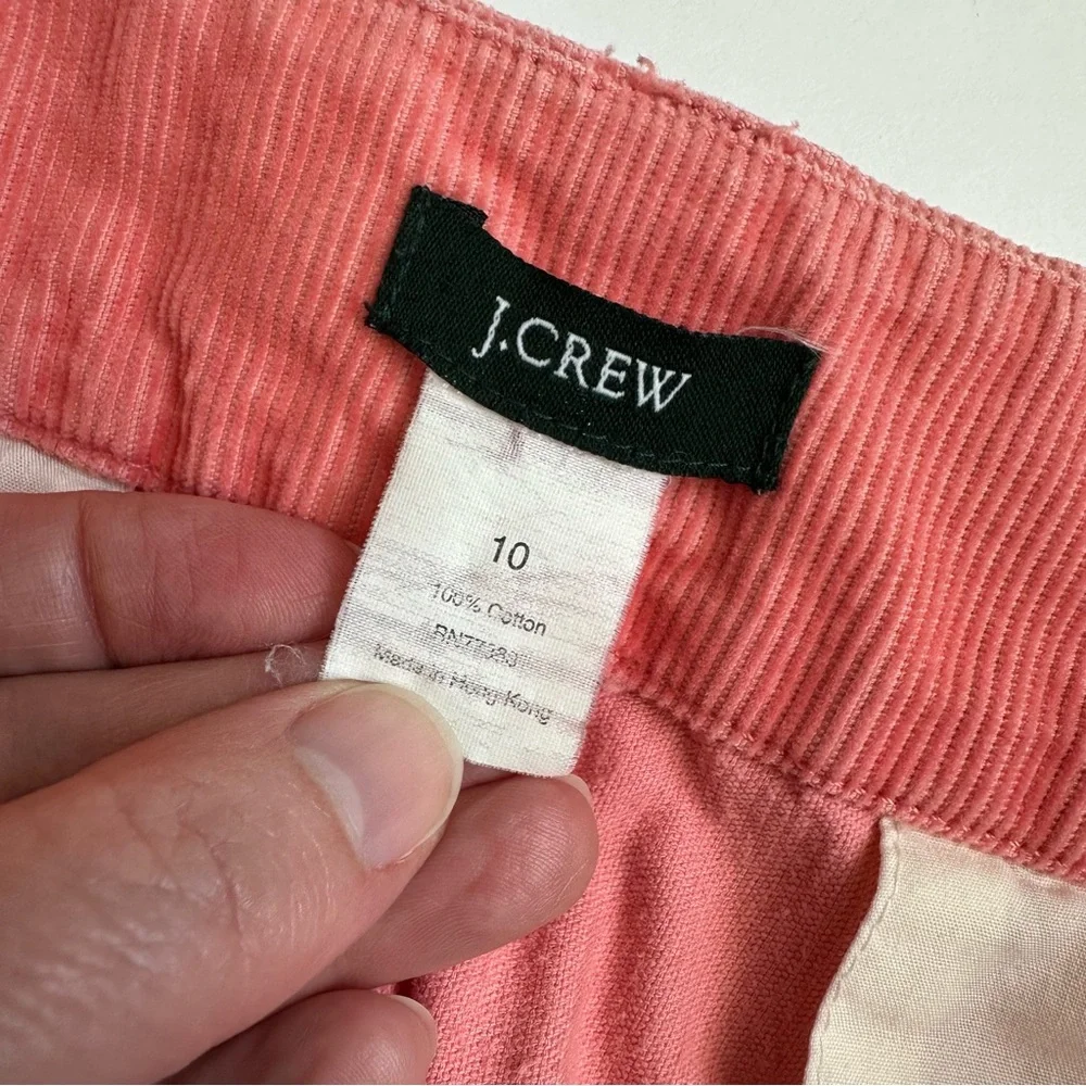 J. Crew Vintage Corduroy Coral Skirt with Duck Embroidery Size 10